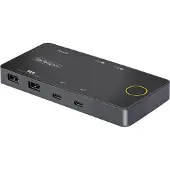 StarTech.com KVM-schakelaar USB-C - STARTECH - Dubbel - 4K 60Hz - Voeding 100W - Zwart