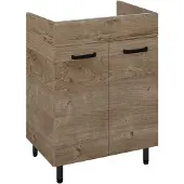 Royo Wastafelonderkast Ava 60cm - Eiken - Met 2 Deuren - Met Zwarte Handgrepen En Poten - 60x83,5x45,6cm
