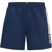 BOSS Zwemshorts 'Dolphin' donkerblauw / wit