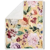 Descanso Polyester Plaid Fiori - ochre 130x160cm