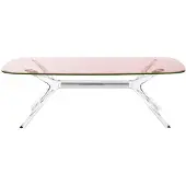 Kartell Blast Tafel 130x80 cm | Pink-Crystal-Chrome