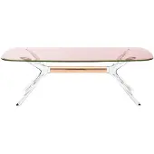 Kartell Blast Tafel 130x80 cm | Pink-Crystal-Bronze