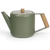 Bredemeijer - Theepot dubbelwandig Duet Design Boston - 1,1 liter - RVS - Legergroen