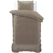 Sleeptime Velvet dekbedovertrek Sultan - embossed - taupe - 1-persoons (140x220 + 60x70cm)