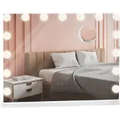 CLP Marlene Hollywood Make-up Spiegel - 10x Vergroting - LED Verlichting - Touch & Geheugenfunctie - USB - Staand & Muurmontage - wit