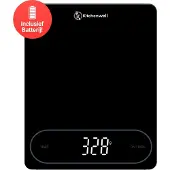 Kitchenwell Digitale Precisie Keukenweegschaal – Weegschaal Keuken - 1gr - 12kg – Tarra Functie - Batterij - Zwart