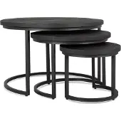MD Interior Rondo set van 3 salontafels mangohout zwart