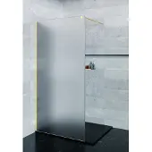 Saniclear Blurred douchewand matglas 90x200cm geborsteld messing profiel