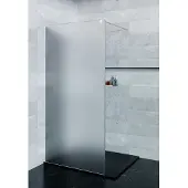 Saniclear Blurred douchewand matglas 110x200cm rvs profiel