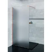 Saniclear Blurred douchewand matglas 130x200cm geborsteld koper profiel