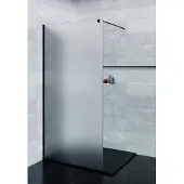 Saniclear Blurred douchewand matglas 140x200cm mat zwart profiel