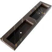 Brauer Coral dubbele wastafel marmerlook 200cm zonder kraangat copper brown