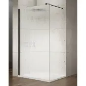 Saniclear Ridge inloopdouche 90x200cm ribbelglas mat zwart