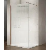 Saniclear Ridge inloopdouche 100x200cm ribbelglas geborsteld koper