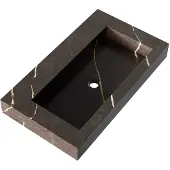 Brauer Coral wastafel marmerlook 80cm zonder kraangat copper brown