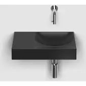 Clou Vale keramische fontein 38cm zonder kraangat links zwart mat