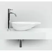 Clou First fontein waskom mineraalmarmer 36cm wit glans