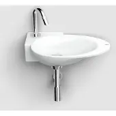 Clou First keramische hoekfontein 39cm met kraangat links wit glans