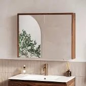 Fontana Basic spiegelkast 80cm met 2 deuren walnoot