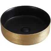 SaniGoods Alivio waskom 36cm met goud reliëf en zwarte binnenkant