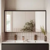 Fontana Basic spiegelkast 117cm met 2 deuren zwart mat