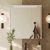 Fontana Grado spiegelkast met verlichting 60cm 1 deur wit mat