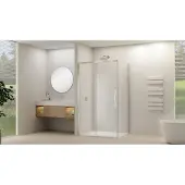 Van Rijn ST09 hoekcabine met helder glas 90x180cm geborsteld RVS