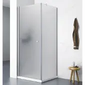 Aqualine Pilot melkglas douchecabine 70x70cm vierkant met chromen profielen