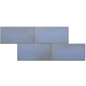 Terre d'Azur Terre-Spatula wandtegel 10x20cm blauw donker