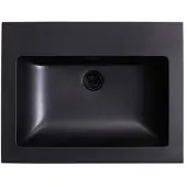 Lambini Designs Lugano wastafel quartz 60cm met kraangat zwart mat