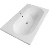 Brauer Moon wastafel keramiek 80cm met kraangat wit glans