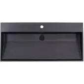 Lambini Designs Arona wastafel quartz 100cm met 2 kraangaten zwart mat
