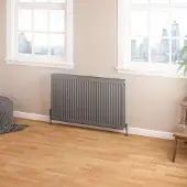 Eastbrook Keynsham paneelradiator met streep 100x60cm 1971W antraciet