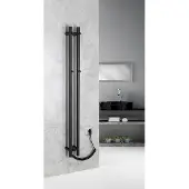 Sapho Papinado elektrische handdoekradiator 10.9x120cm zwart mat 40W