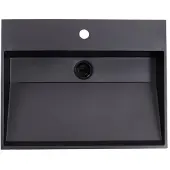 Lambini Designs Arona wastafel quartz 60cm met kraangat zwart mat