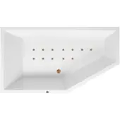 Lambini Designs Florence bubbelbad 160x90cm elektronisch links met 12 aerojets goud