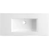 Lambini Designs Pavia wastafel keramiek 100cm zonder kraangat wit glans