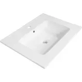 Brauer Starfall wastafel keramiek 60cm met kraangat wit glans