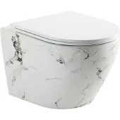 Best design Zeus randloos toilet wit marmer met softclose zitting wit glans