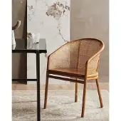 Nordal Mosso eetkamerstoel bruin rotan 58x54x77cm