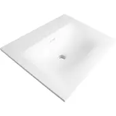 Brauer Glacier wastafel fine stone 60cm zonder kraangat wit mat