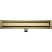 Mueller Gold douchegoot met tegelrooster en flens 70x7cm geborsteld messing