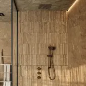Saniclear Plus inbouw regendouche met inbouw douchekop 30x30cm en glijstang verouderd messing