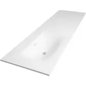 Brauer Glacier wastafel fine stone 160cm links zonder kraangat wit mat