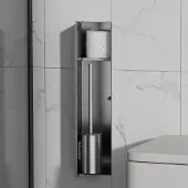 Saniclear Hide inbouw toiletborstel met rolhouder RVS