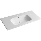 Sapho Piedra keramische wastafel met kraangat 101x46.5cm wit glans