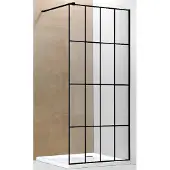 Kerra Techno inloopdouche 100x200cm helderglas mat zwart