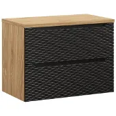 Comad Ocean Black badmeubel 80cm met 2 lades en wastafelblad