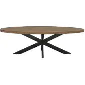 LivingFurn Sturdy eettafel ovaal 180x90cm mangohout