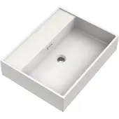 Brauer Gravity enkele wastafel mineraalmarmer 60cm zonder kraangat wit glans